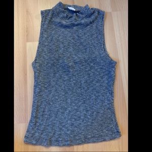 Ribbed Mock-neck Garage Tank Top